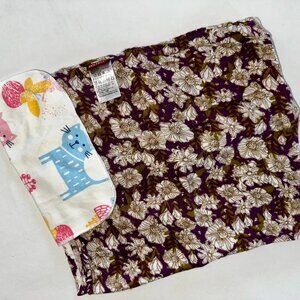 Milkbarn Purple Water Lilies Bamboo Burp Cloth Set & Sm Cotton Clothe-AC295